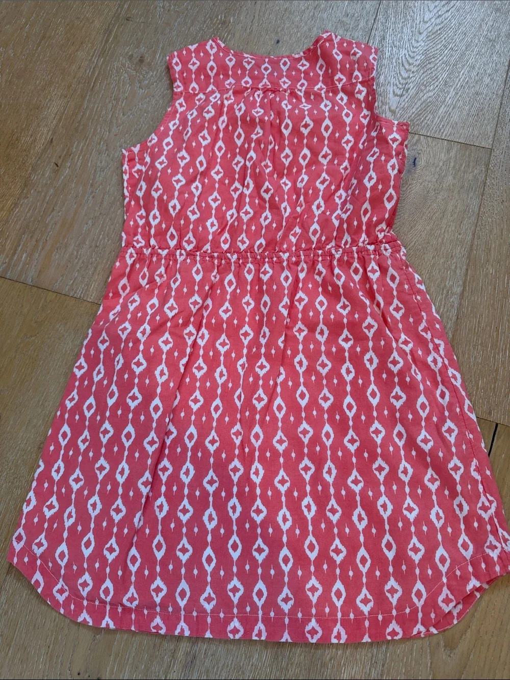 GAP Coral Pink Ikat-Print Sleeveless Dress